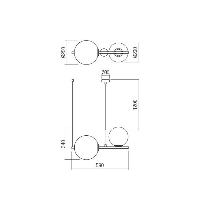 Sospensione con sfere in vetro TALIS di REDO GROUP-01-2646